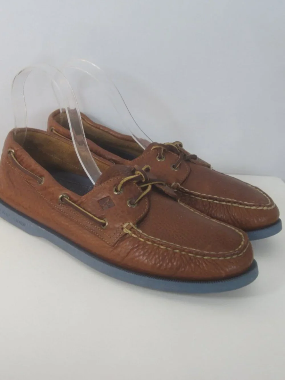 Sperry Top Sider Men 11 M Brown Boat Shoes Tan Leather 2 Eye Deck Loafers